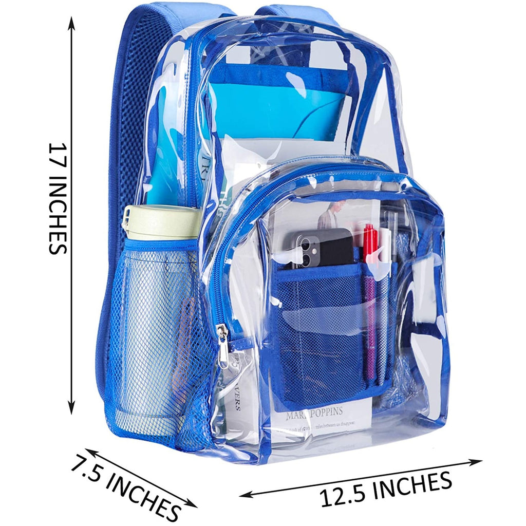 Blue hotsell clear backpack