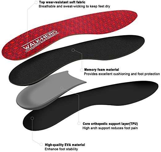 Walk-Hero | Plantar Fasciitis Feet Insoles Arch Supports Orthotics Ins