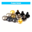 100sets 6x6mm Metal Double Cap Rivets Stud Round Nail Rivet For Leathercraft Accessories Repair Shoes Bag Belt Clothing Garment
