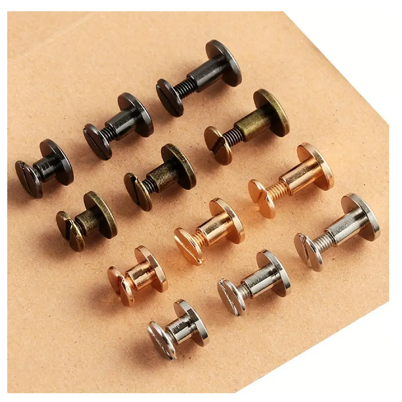 10Sets Metal Screws Nails Studs Rivets For Photo Album Desk Calendar Clothes Shoes Luggage Leather Craft Belt Wallet Fasteners