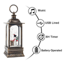 10'' Frosty's Tree Farm Snowman Musical Lighted Snow Globe Water Lantern with Swirling Glitter Decoration for Christmas Home