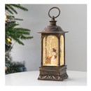 10'' Frosty's Tree Farm Snowman Musical Lighted Snow Globe Water Lantern with Swirling Glitter Decoration for Christmas Home