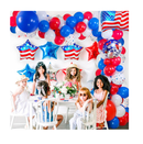 138 PCS Patriotic Day Balloon Garland Kit Red Blue White Balloons USA Banner Patriotic Balloons Decorations