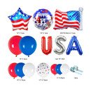 138 PCS Patriotic Day Balloon Garland Kit Red Blue White Balloons USA Banner Patriotic Balloons Decorations