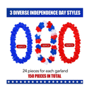 150 Pcs Red White and Blue Leis 4th of July Leis Memorial Day Flower Leis Patriotic Leis Independence