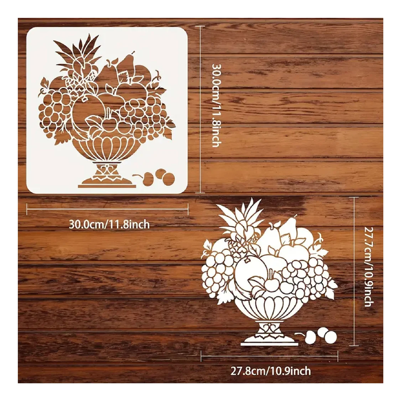 1 Fruit Bowl Template - 11.8x11.8 Inches - Reusable