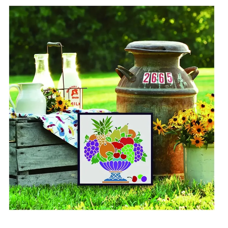 1 Fruit Bowl Template - 11.8x11.8 Inches - Reusable