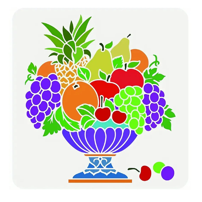1 Fruit Bowl Template - 11.8x11.8 Inches - Reusable