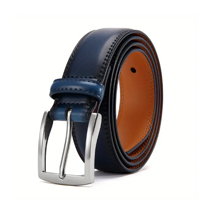 1PC Men's Genuine Leather Large Pin Buckle Belt, Alloy Automatic Buckle Adjustable Belts , Ideal choice for Gifts