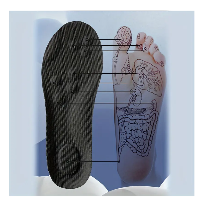 1Pair 4D Elastic Latex Insoles - Shock Absorption Cushioning Insoles - Foot Arch Support Breathable Insoles