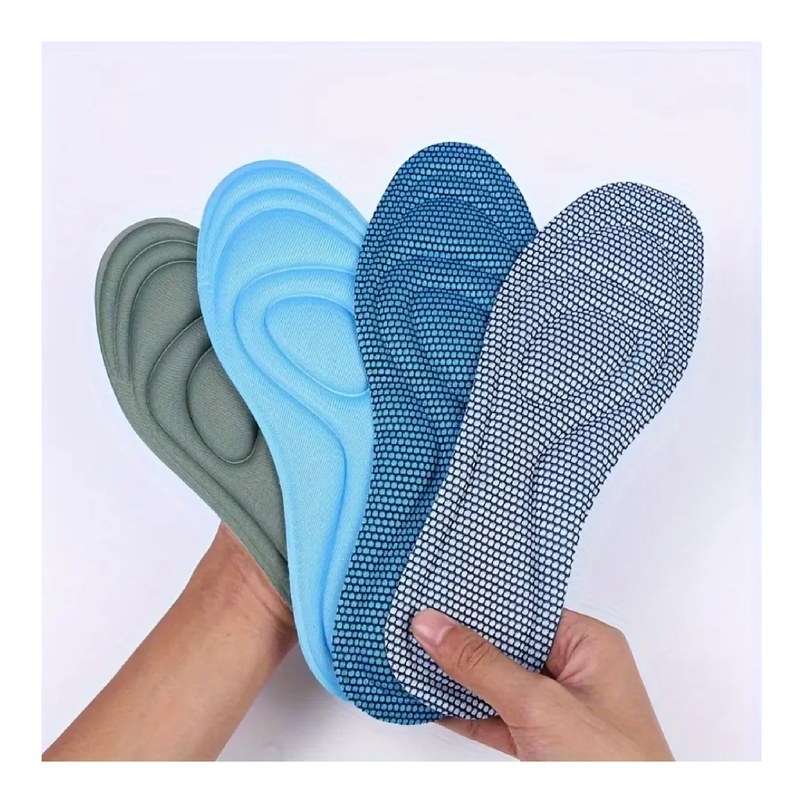 1 Pair 4D Memory Foam Nano Antibacterial Insoles, Deodorant Sweat Absorption Foot Care Inserts