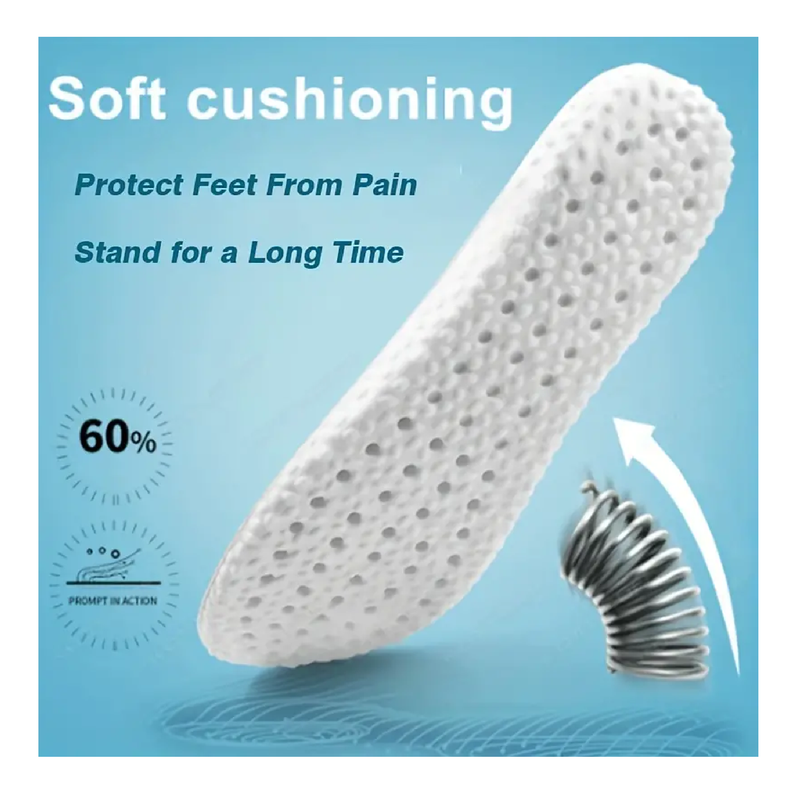 1 Pair 4D Unisex High Elastic Shock Absorbing Deodorant Sport Insoles Comfortable Breathable Massage Cushion For Feet Care Orthopedic Insoles