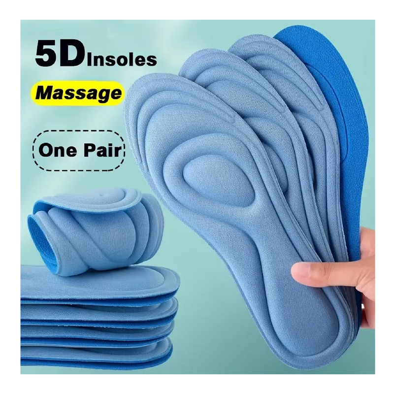 1 Pair 5D Health Massage Sport Insoles, Quickly Sweat Absorbing Anti-bacterial Soft And Comfortable Feet Care Insoles