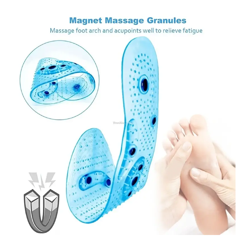 1 Pair Acupressure Magnetic Massage Insoles Men Women Silicone Insole Foot Massager Shoe Pad