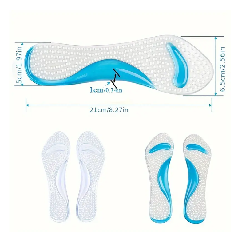 Soumit Insoles for Women 2 Pairs Arch Support Insoles for Women  Self-Adhesive Gel Insoles Heel