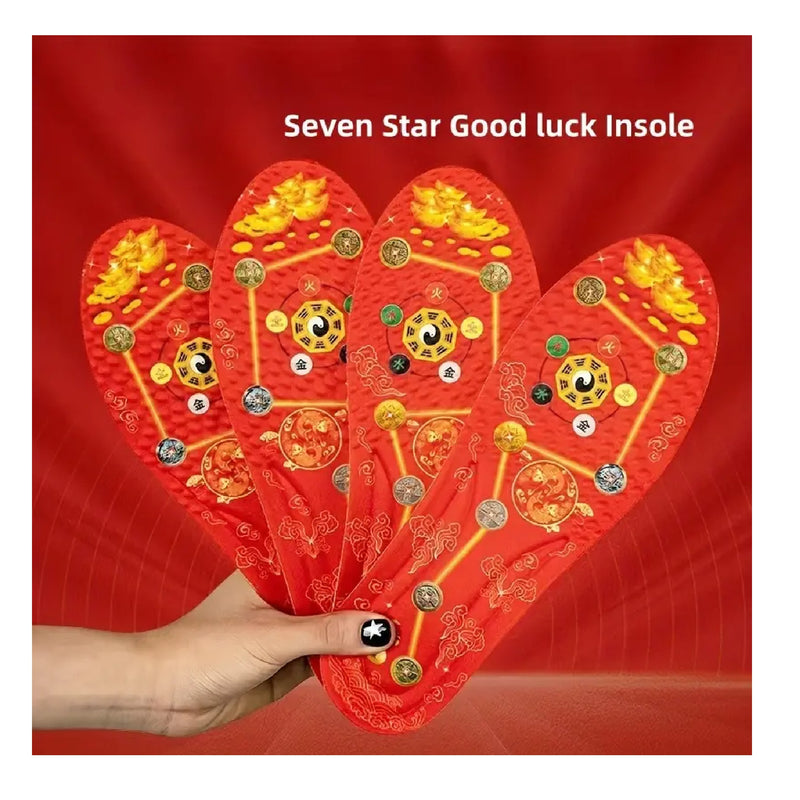 1Pair Chinese Seven Star Good Luck Insole With Good Luck And Wealth