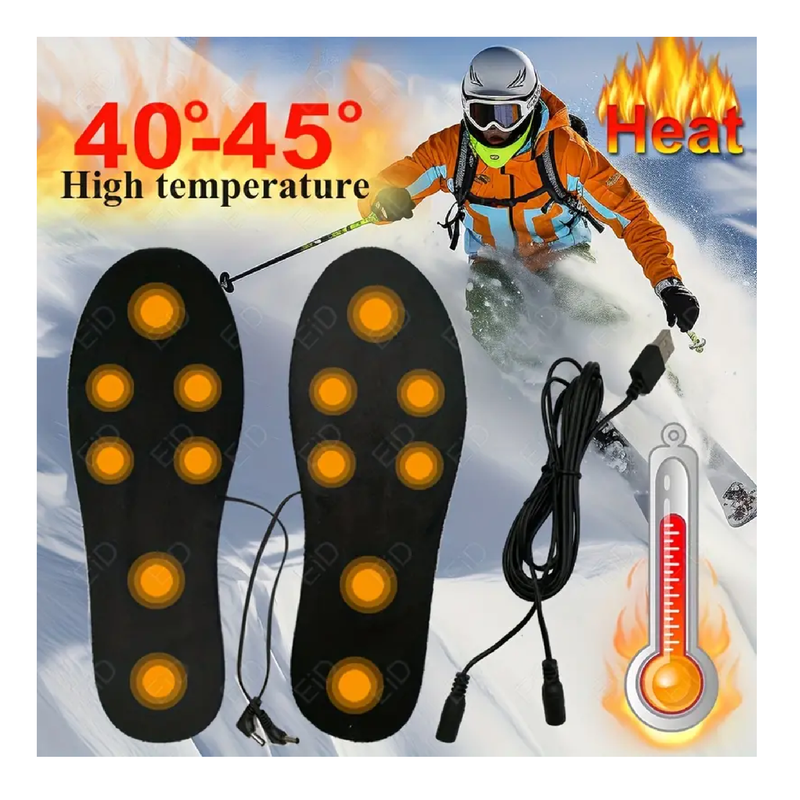 Outdoor Sports Heating Inserts Winter Warm USB Heated Shoe Insoles