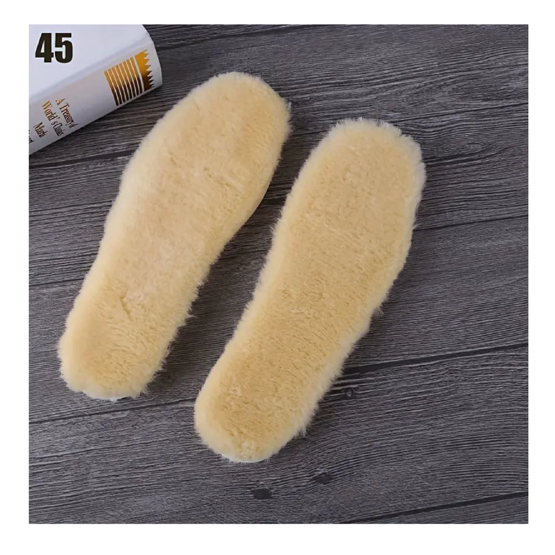 1Pair Faux Wool Warm Insoles For Snow Boots, Thick Plush Insoles - Winter