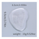 1 Pair Front Palm Pad, Front Half Pad, Half Size Pad, Silicone Transparent Anti Slip Insole, Super Soft And Thick, Adjustable Size