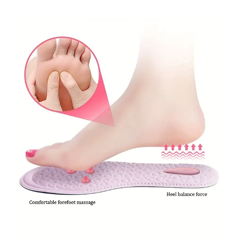 1Pair Massage Insole Memory Foam Breathable Insole Sweat-Absorbing Sponge Elastic Insole For Women