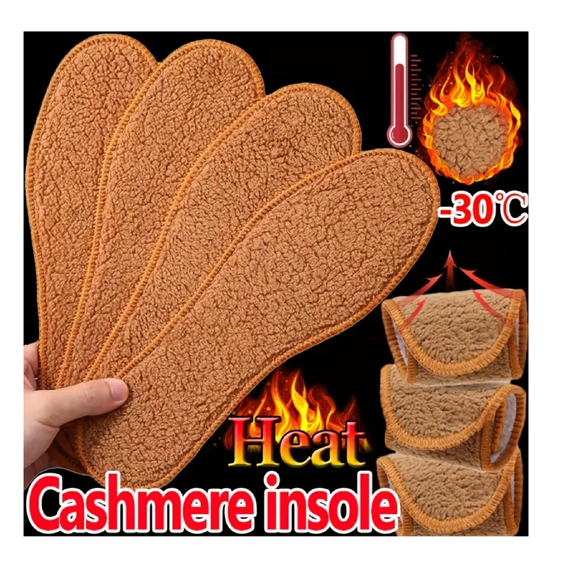 1 Pair Natural Sheepskin Insoles, Winter Real Fur Wool Insoles, Men Women Warm Soft Thick Warm Cashmere Snow Boots Shoe-pad Shoe Insole Thermal insoles