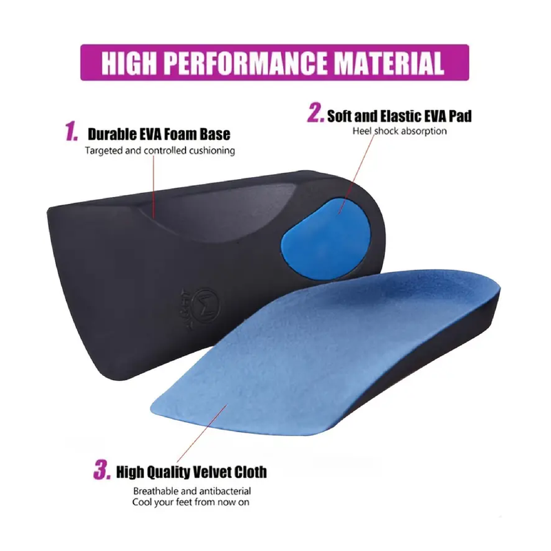 1 Pair Plantar Fasciitis Insoles: High Arch Supports For Men & Women While Running & Walking