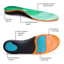 1 Pair Plantar Fasciitis Orthotic Shoe Inserts, Athletic Running Insoles For Women And Men, Arch Support Gel Comfort Shoe Insoles