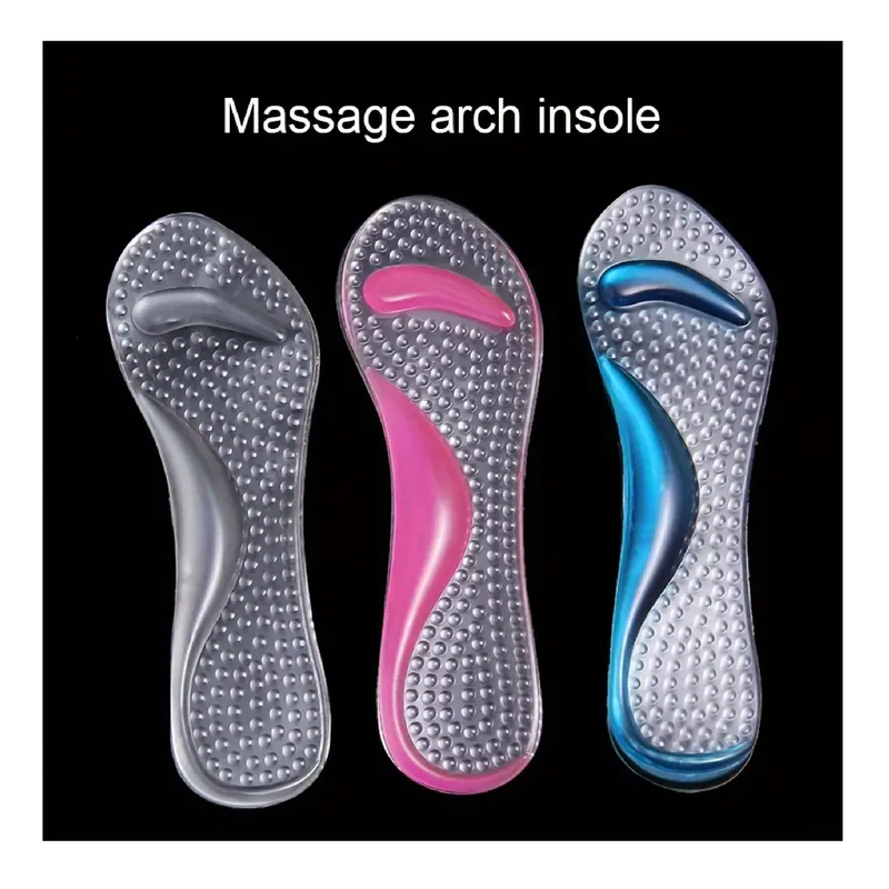 1Pair Silicone Flat Feet Correction Insoles, Arch Support Massage Insoles