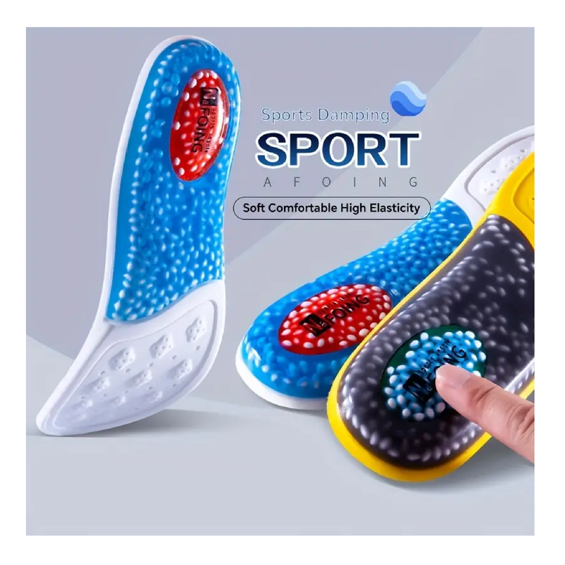 1 Pair TPU Upgraded Sports Shock Absorption Insoles, Elastic Running Sneaker Pads, Deodorant Comfortable Feet Cushion