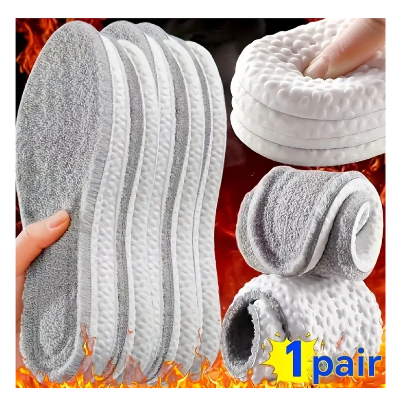 1 Pair Thicken Thermal Winter Insoles - Heating Warm Comfortable Breathable Plush Shoes Pads