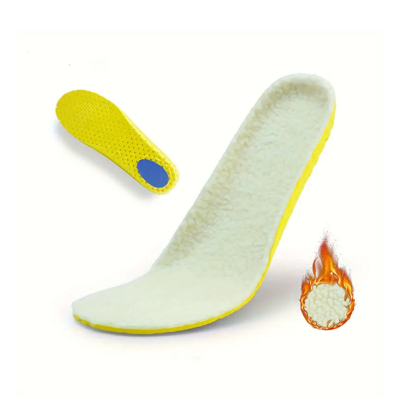 1Pair Winter Warm Honeycomb Comfortable Lamb Wool Insoles, Breathable Cushioning Sweat-Absorbing Insoles