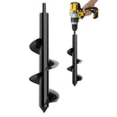 Auger Drill Bit for Planting – 3 x 12 Inch - Garden Tools Spiral Hole Drill Planter for Bulb Planting, Bedding Plants, Umbrella Holes Gardening - 3/8 Inch Hex Drive Drill