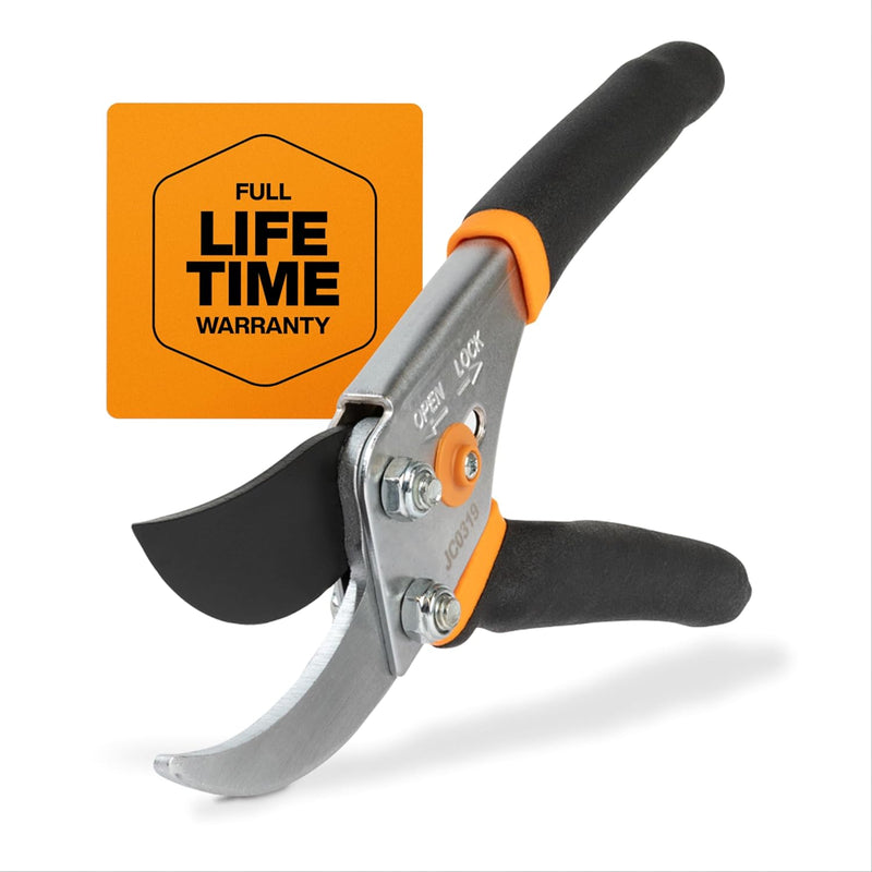 Fiskars Bypass Pruning Shears 5/8 inch Garden Clippers - Plant Cutting Scissors with Sharp Precision-Ground Steel Blade