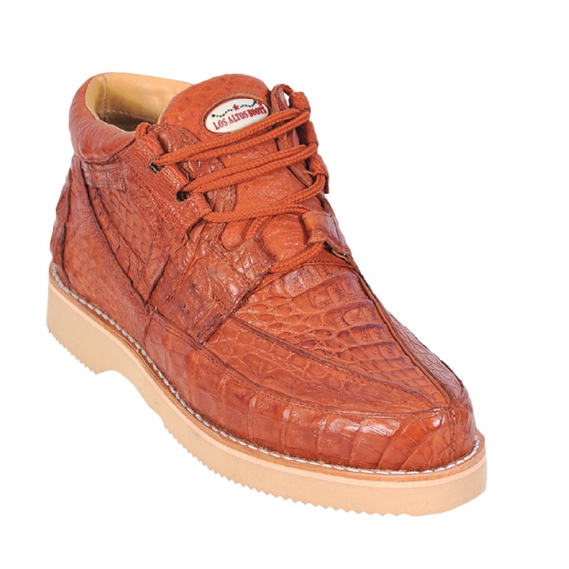 Los Altos Boots Mens # ZA060103 Full Caiman | Style #01 | Casual Shoe Boots | Color Cognac