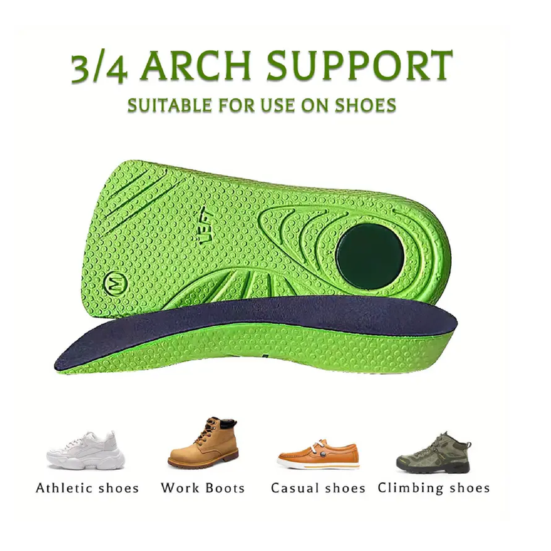 1pair 3/4 High Arch Support Insoles For Woman And Man, Orthotic Shoes Insoles For Running