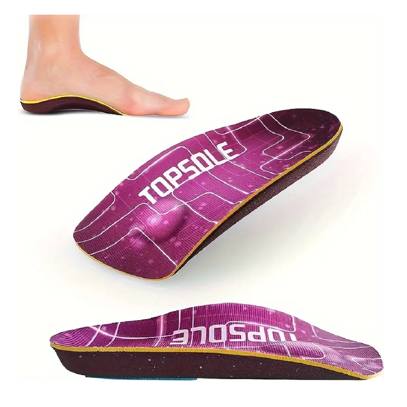 1pair 3/4 Insert Soft Insole Metatarsal For Plantar Fasciitis, High Arch, Flatfoot, Over-Pronation, Compound Orthopedic Arch Support Insole