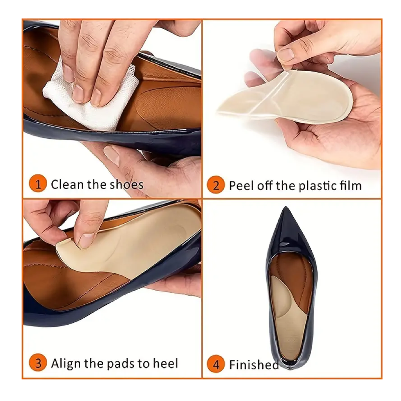 1pair Arch Support Plantar Fasciitis Insoles For Women & Men, Adhesive Foot Arch Inserts For Flat Feet, Heel Support Cushion