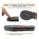 1pair Genuine Sheepskin Insoles For Women & Men, Warm Thin Wool Fur Fleece Shoe Inserts, Replacement Comfortable Insoles For Snow Boots