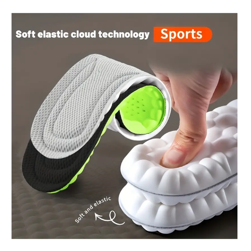 1pair Latex Sport Insoles Soft High Elasticity Shoe Pads Breathable Deodorant Shock Absorption Cushion Arch Support Insole For Men Women