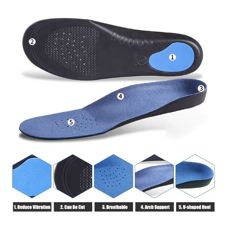 1pair Orthotics Insoles: Arch Support for Flat Feet & Shoes Inserts for Foot Care