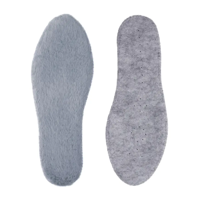 1pair Warm Shoe Insoles -Rabbit Hair Boot Shoe Insert Insoles Men (Grey)