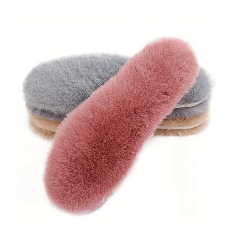 1pair Warm & Comfortable Thickened Plush Insoles, Winter