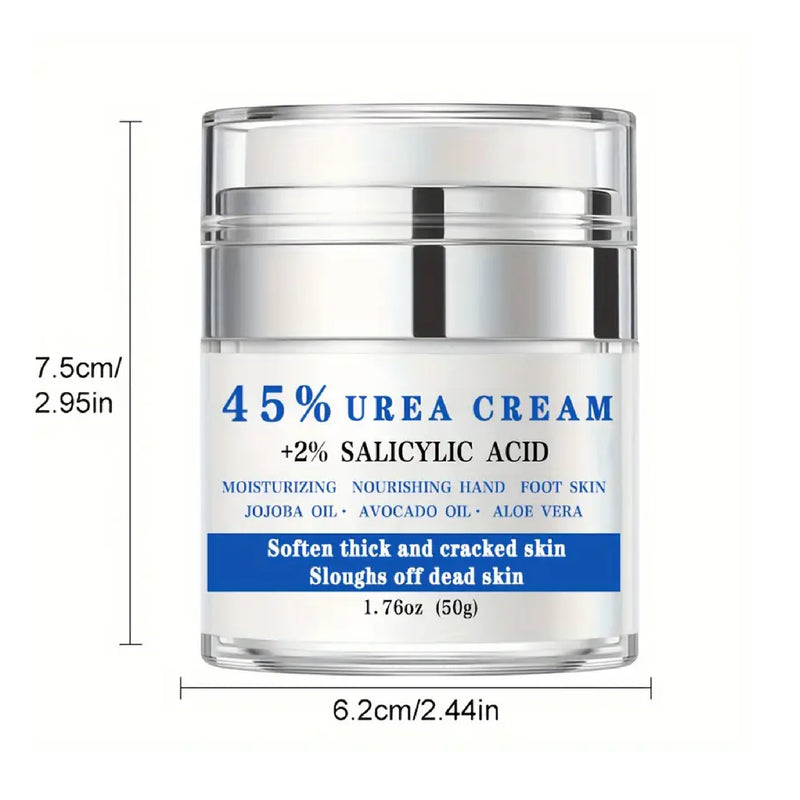 1pc/2pcs,45% Urea + 2%Salicylic Acid Foot Cream For Dry Rough Cracked Skin,Pump Dispenser,Softening Thick And Cracked Skin,Exfoliating Scales And Dead Skin,Moisturize And Nourish Your Dry Rough Feet Heel