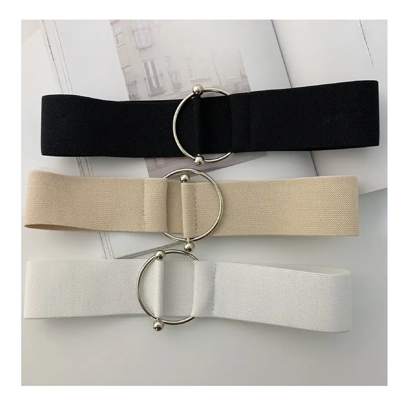 1pc Belts For Women Simple Waist Elastic Ladies Band Round Buckle Decoration Coat Sweater Fashion Dress Waistband