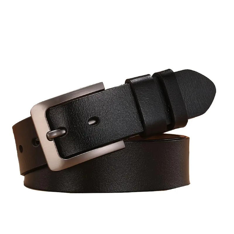 1pc Cowhide Genuine Leather Strap, Fashion Pin Buckle Leather Belts For Men