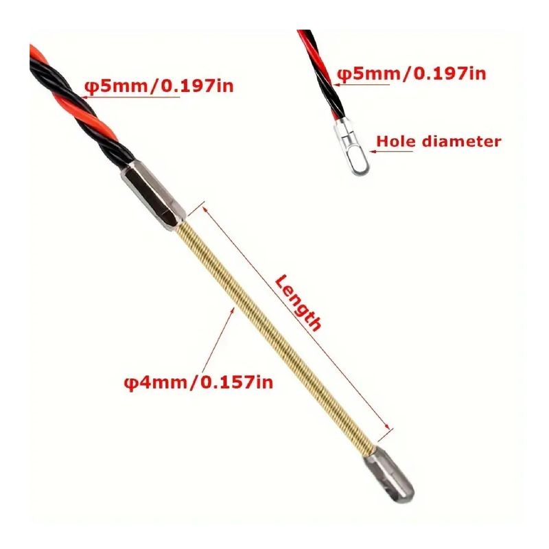 1pc Electrical Wire Threader 5/10/15/20/25/30/50M, Electrician Threading Device, Wire Cable Running Puller Lead, Construction Tools