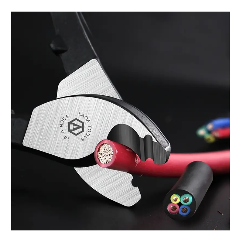 1pc High Leverage Cable Cutter, Crimping Pliers With Plastic Handles, Bolt Cutting Electrical Wire Stripper Combination, Multifunction Hand Tools For Cutting Aluminum, Copper, Wire, Communication Cables