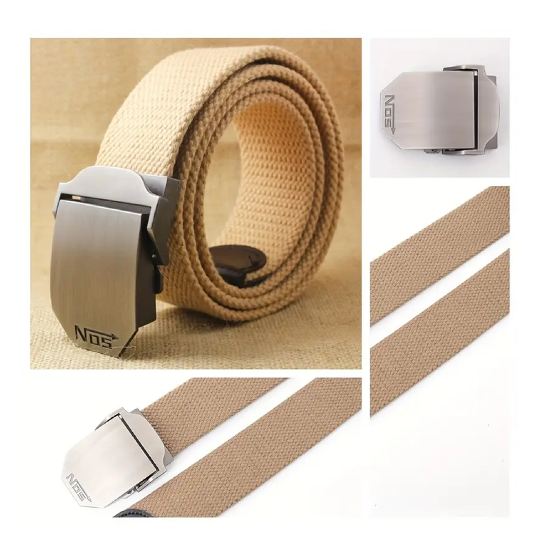 1pc Men's Nylon Belt, Canvas Belt With Alloy Quick Release Buckle, Outdoor Sports Woven Belt Work Belt