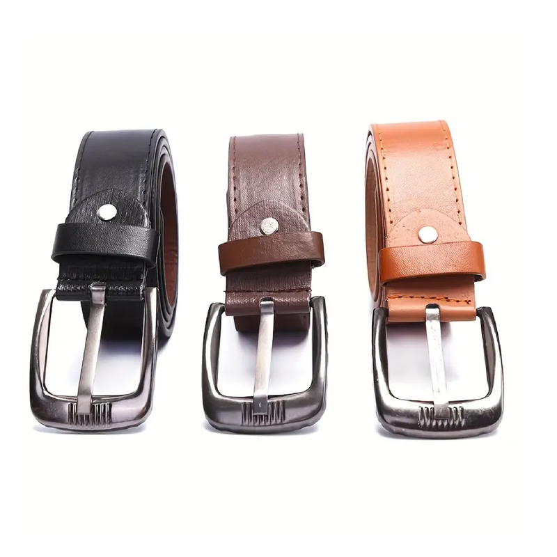 1pc Men's PU Leather Belt, Classic Alloy Pin Buckle Belts, Fashion Gifts Men's Accessories