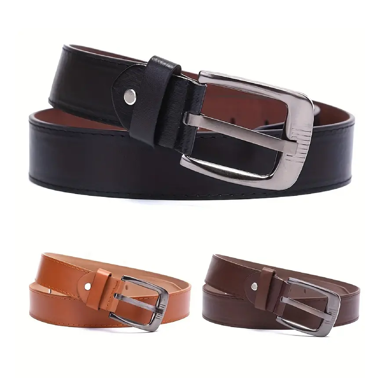 1pc Men's PU Leather Belt, Classic Alloy Pin Buckle Belts, Fashion Gifts Men's Accessories